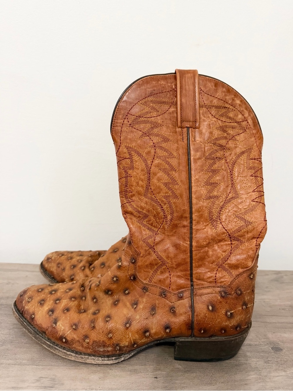 DAN POST MEN'S FULL QUILL OSTRICH TEMPE WESTERN BOOTS 9.5